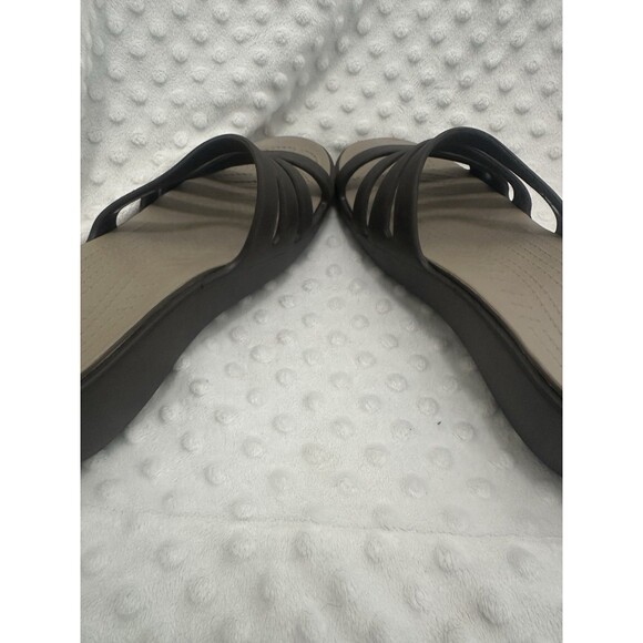 Women’s CROCS Taupe BROWN STRAPPY PLATFORM Wedge SANDAL Size 10 - Picture 8 of 10